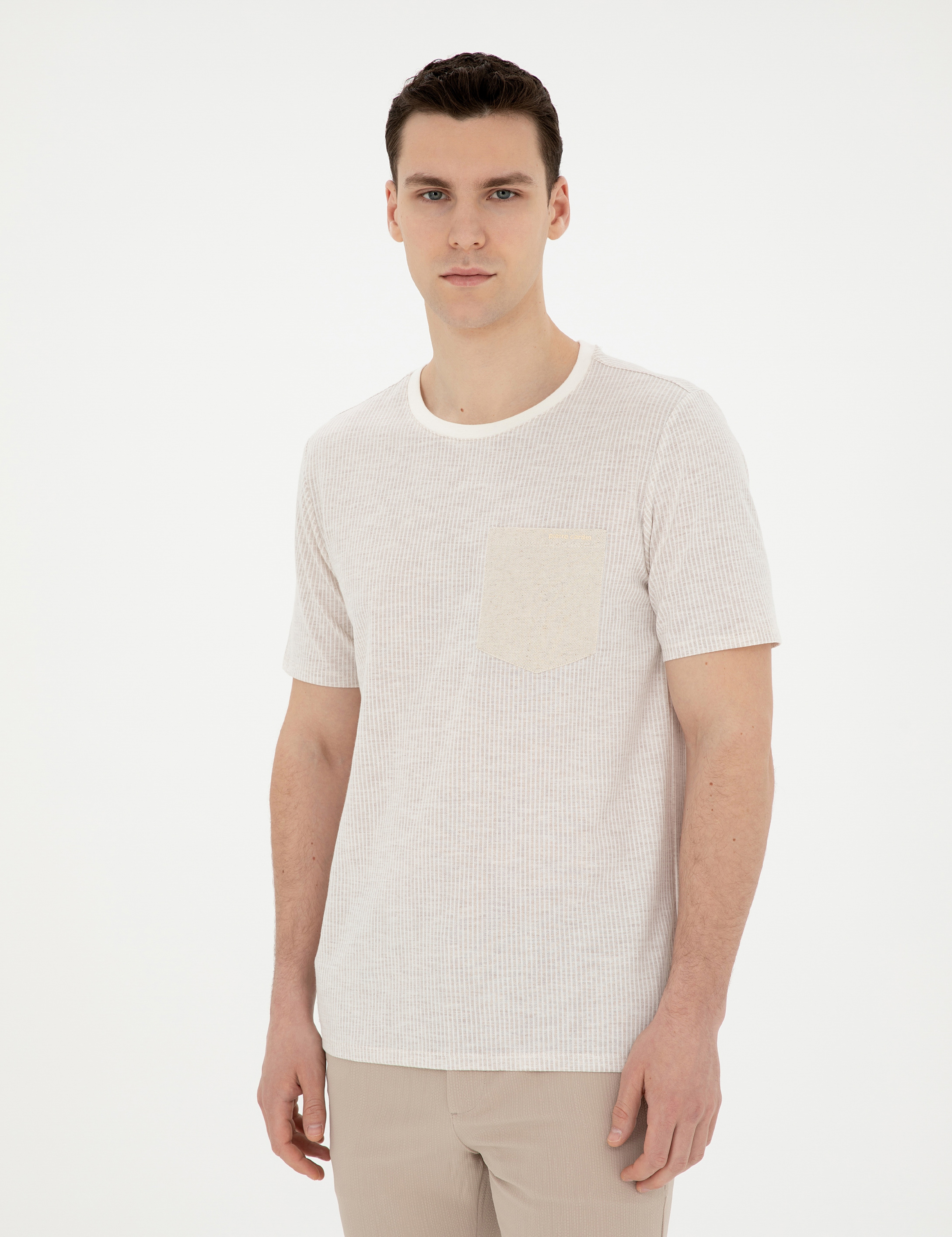 Taş Regular Fit Bisiklet Yaka Tişört - Image 3