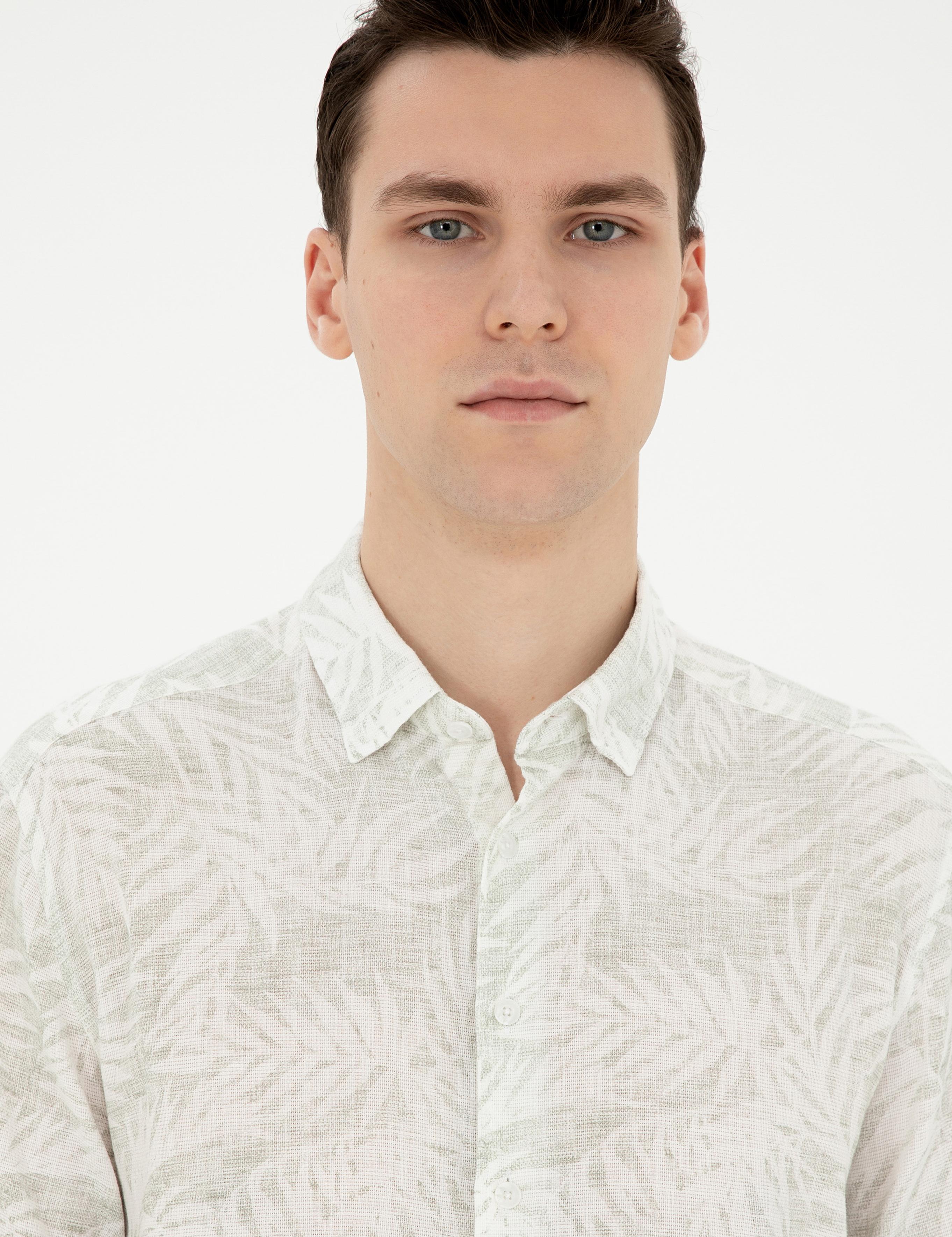 Yeşil Regular Fit Kısa Kollu Gömlek