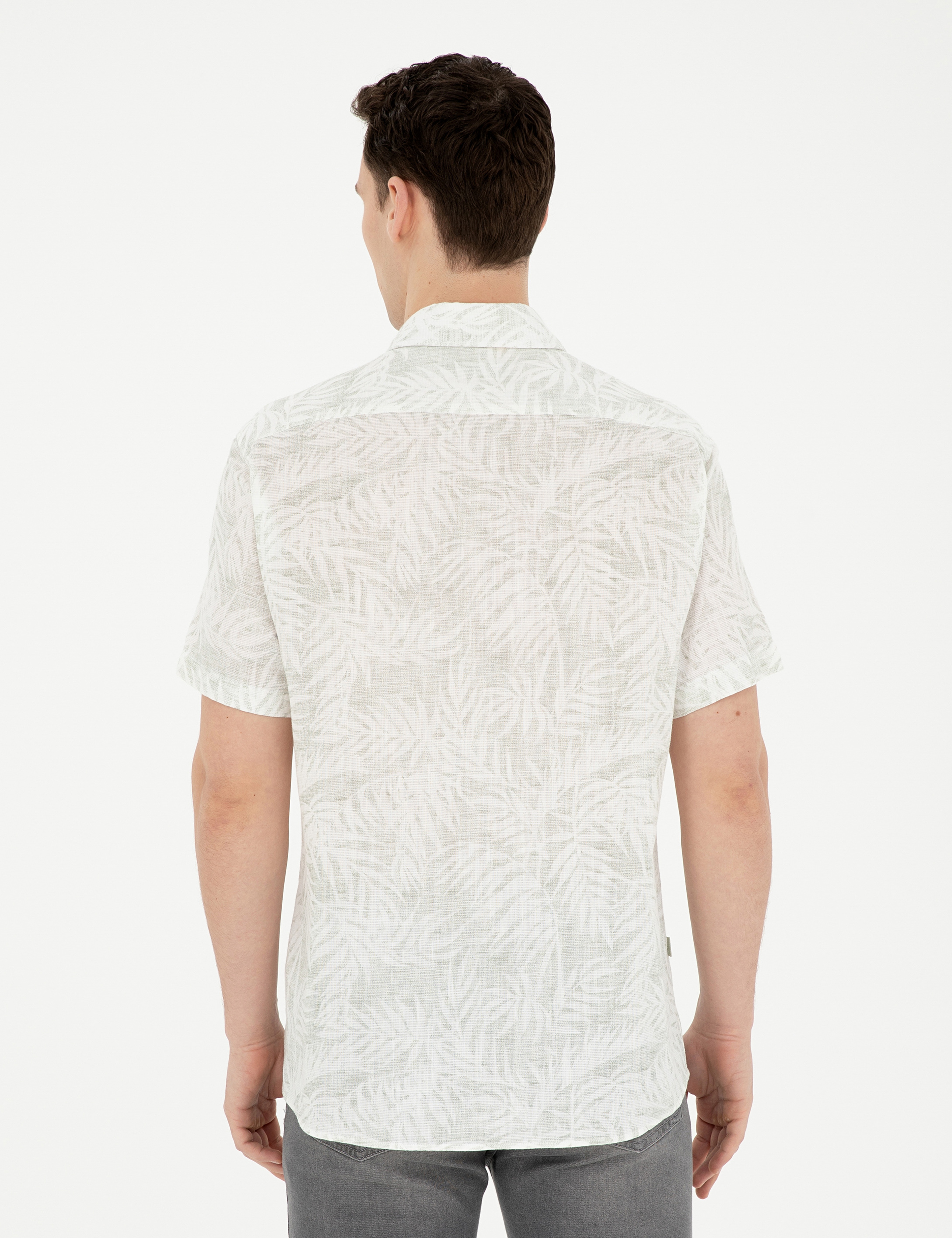 Yeşil Regular Fit Kısa Kollu Gömlek - Image 5