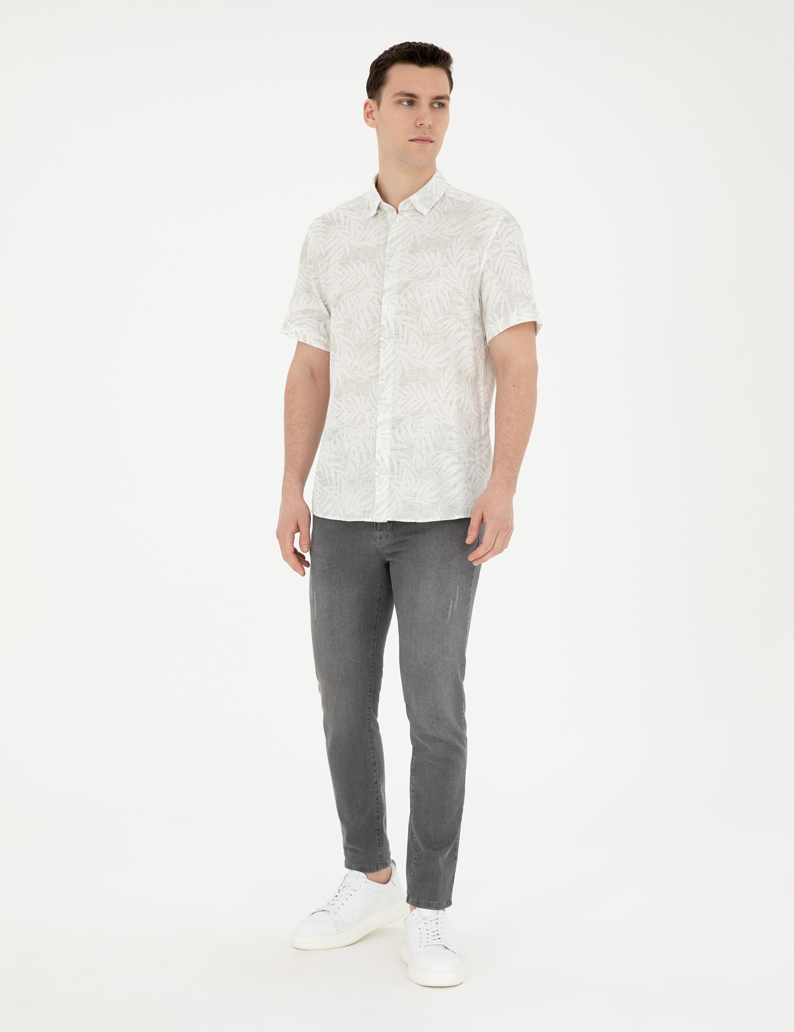 Yeşil Regular Fit Kısa Kollu Gömlek