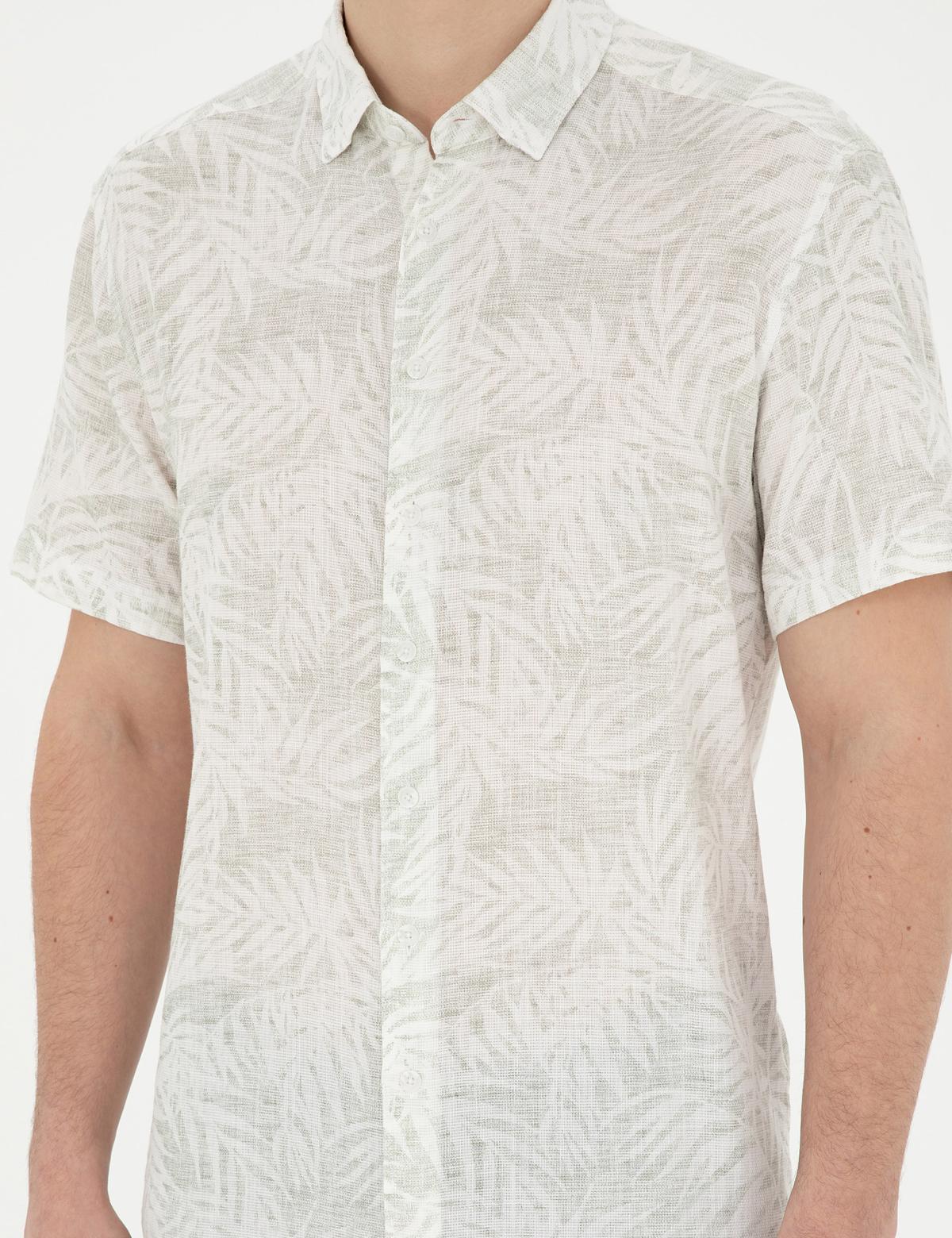 Yeşil Regular Fit Kısa Kollu Gömlek - 50284278009