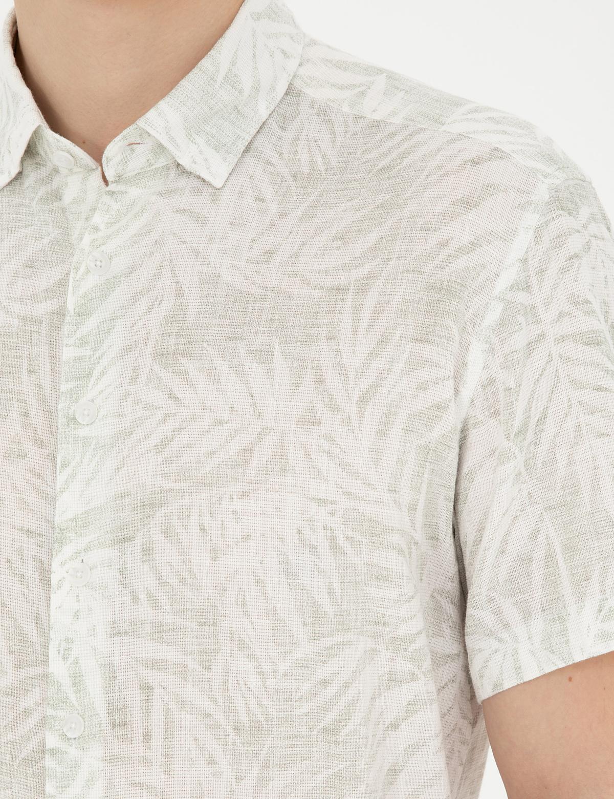 Yeşil Regular Fit Kısa Kollu Gömlek - 50284278009