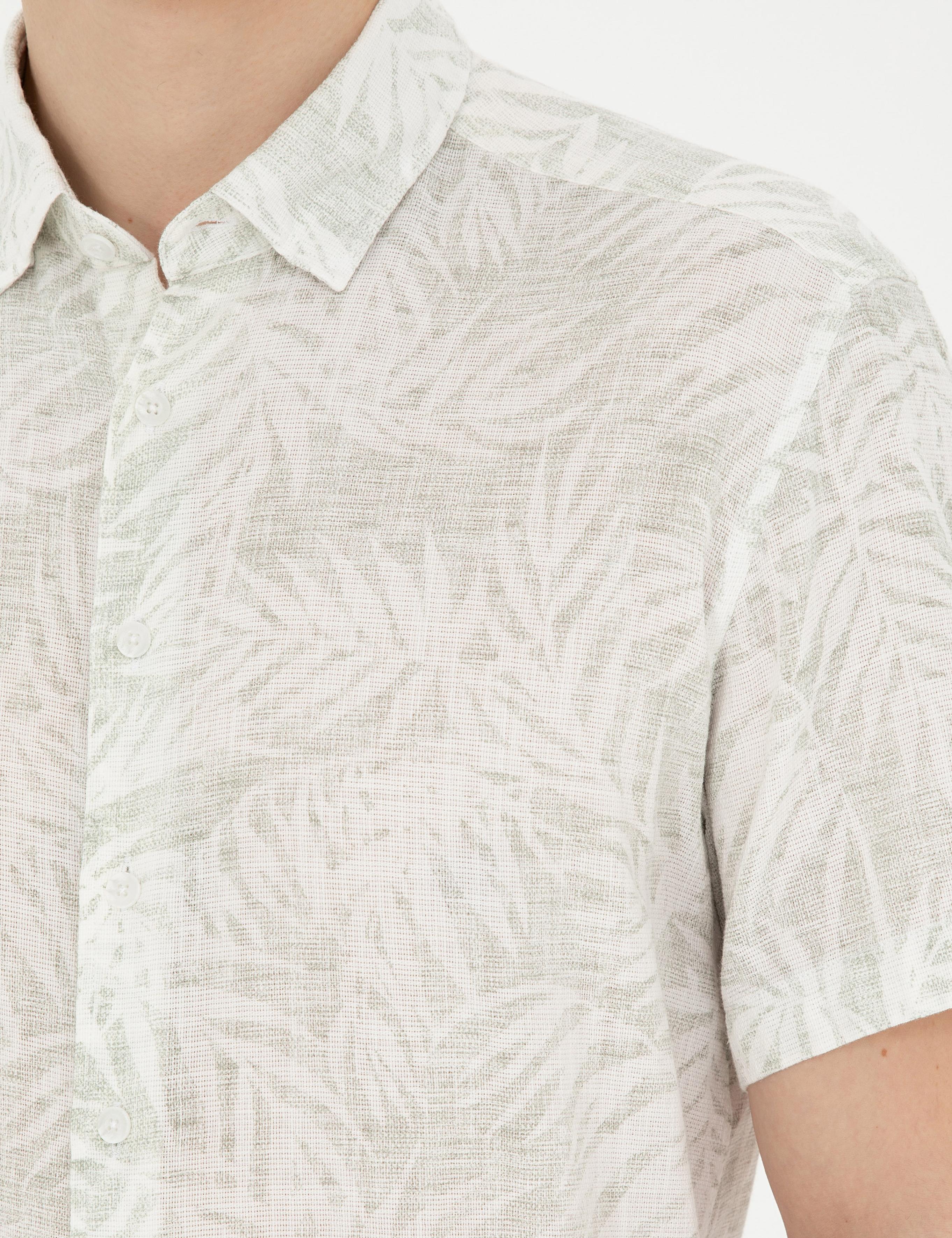 Yeşil Regular Fit Kısa Kollu Gömlek