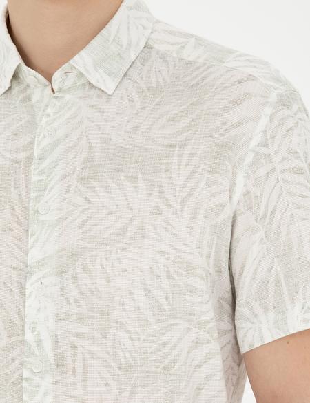 Yeşil Regular Fit Kısa Kollu Gömlek - 50284278009