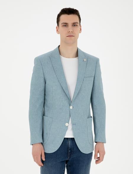 Açık Mavi Ex. Slim Fit Ceket - 50285244104