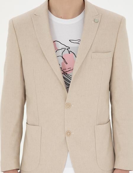 Bej Ex. Slim Fit Ceket - 50285244005