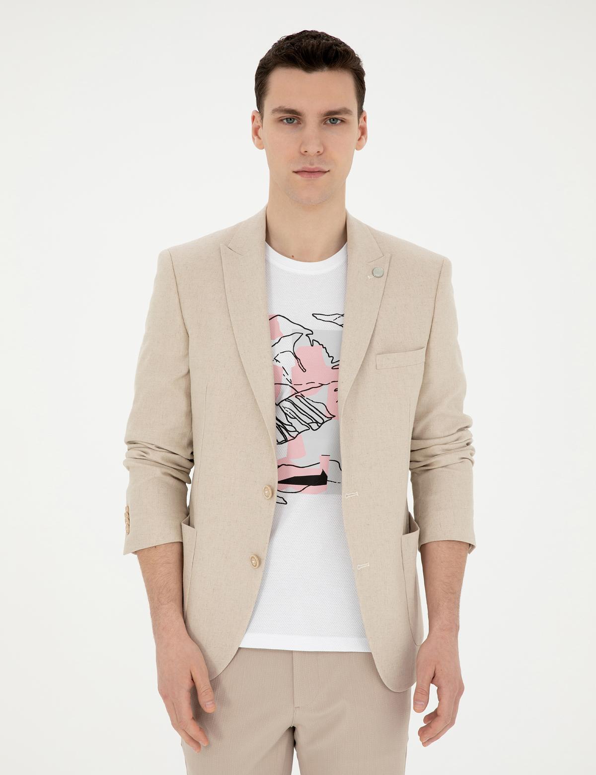 Bej Ex. Slim Fit Ceket - 50285244005