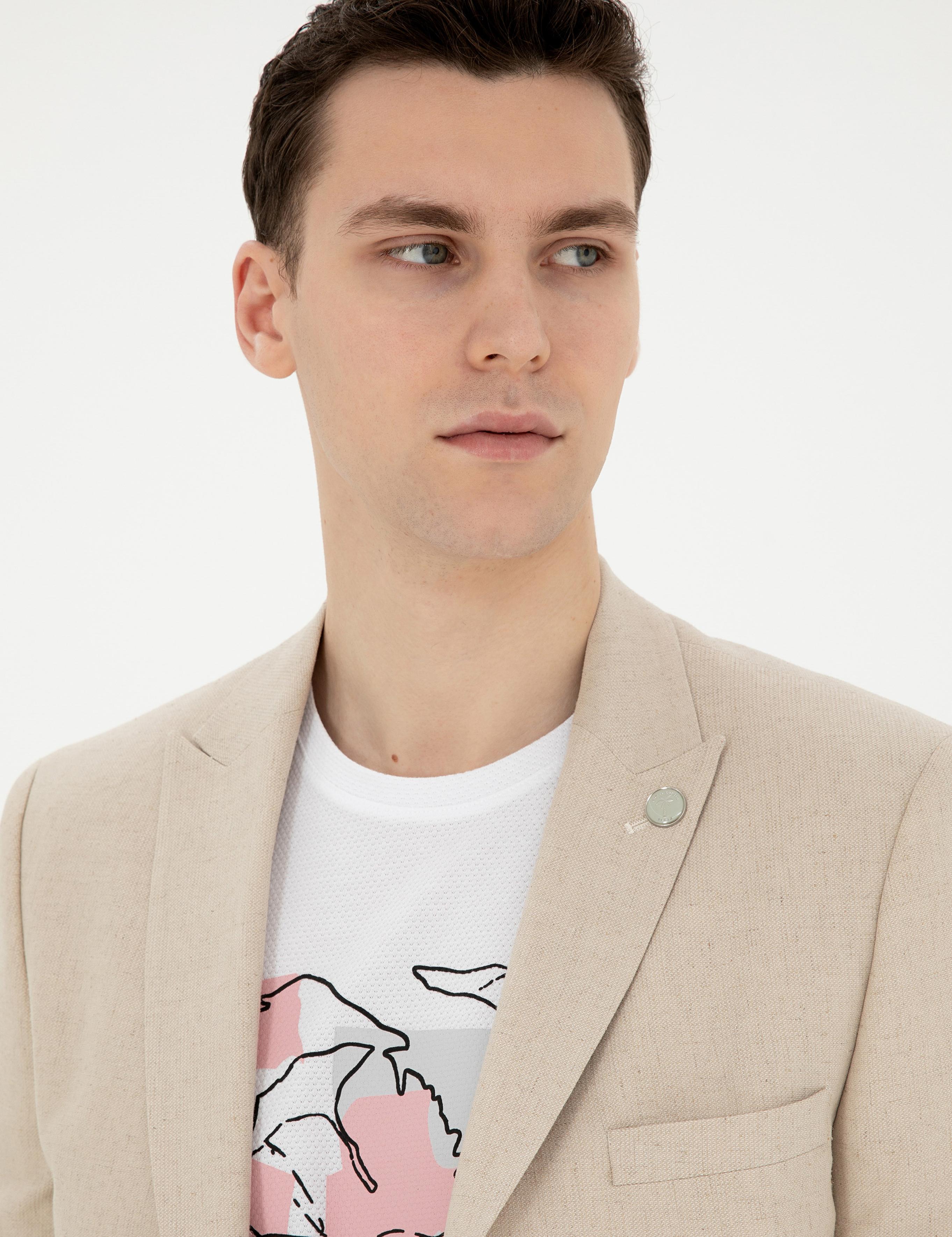 Bej Ex. Slim Fit Ceket