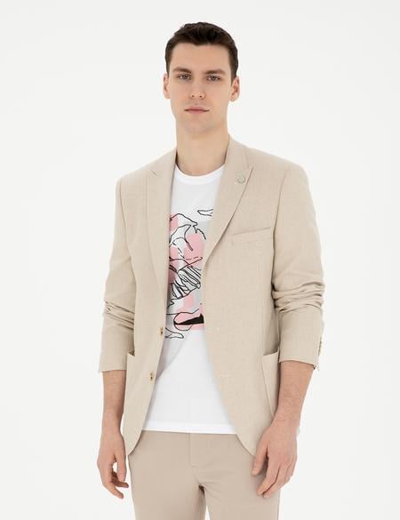 Bej Ex. Slim Fit Ceket - 50285244005