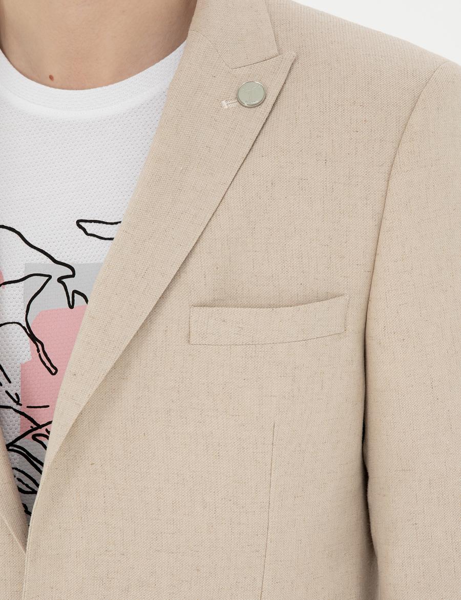 Bej Ex. Slim Fit Ceket