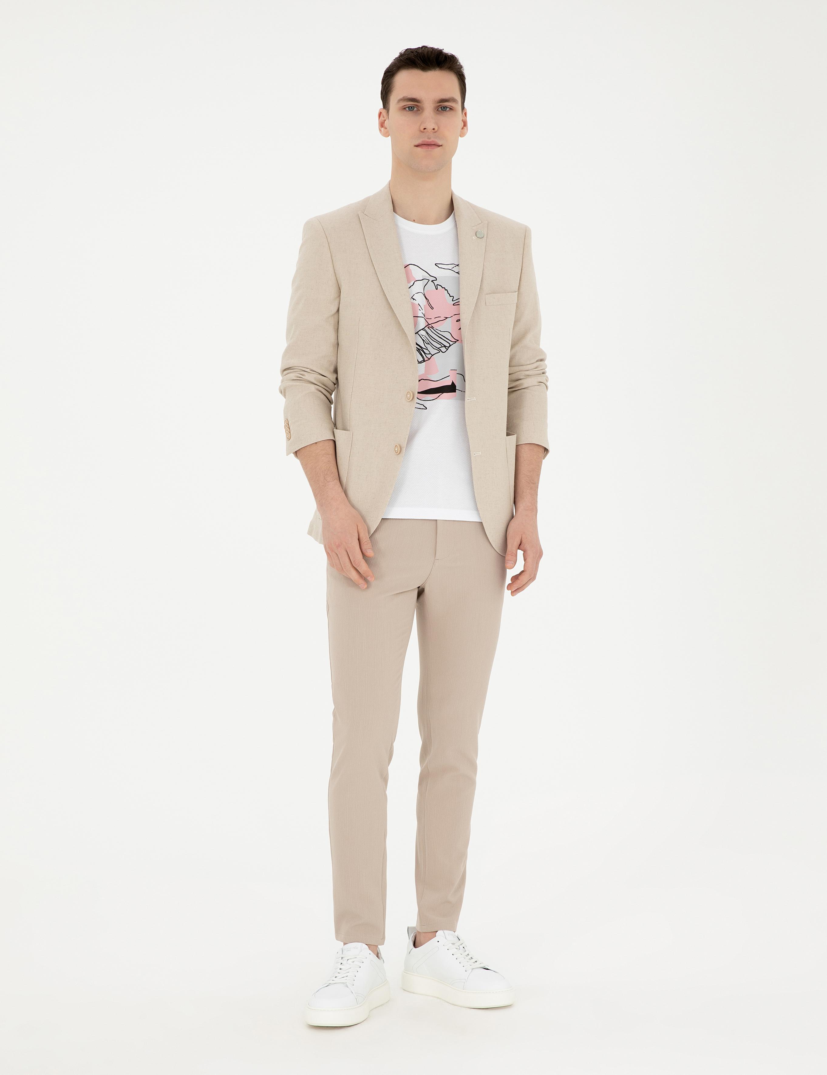 Bej Ex. Slim Fit Ceket