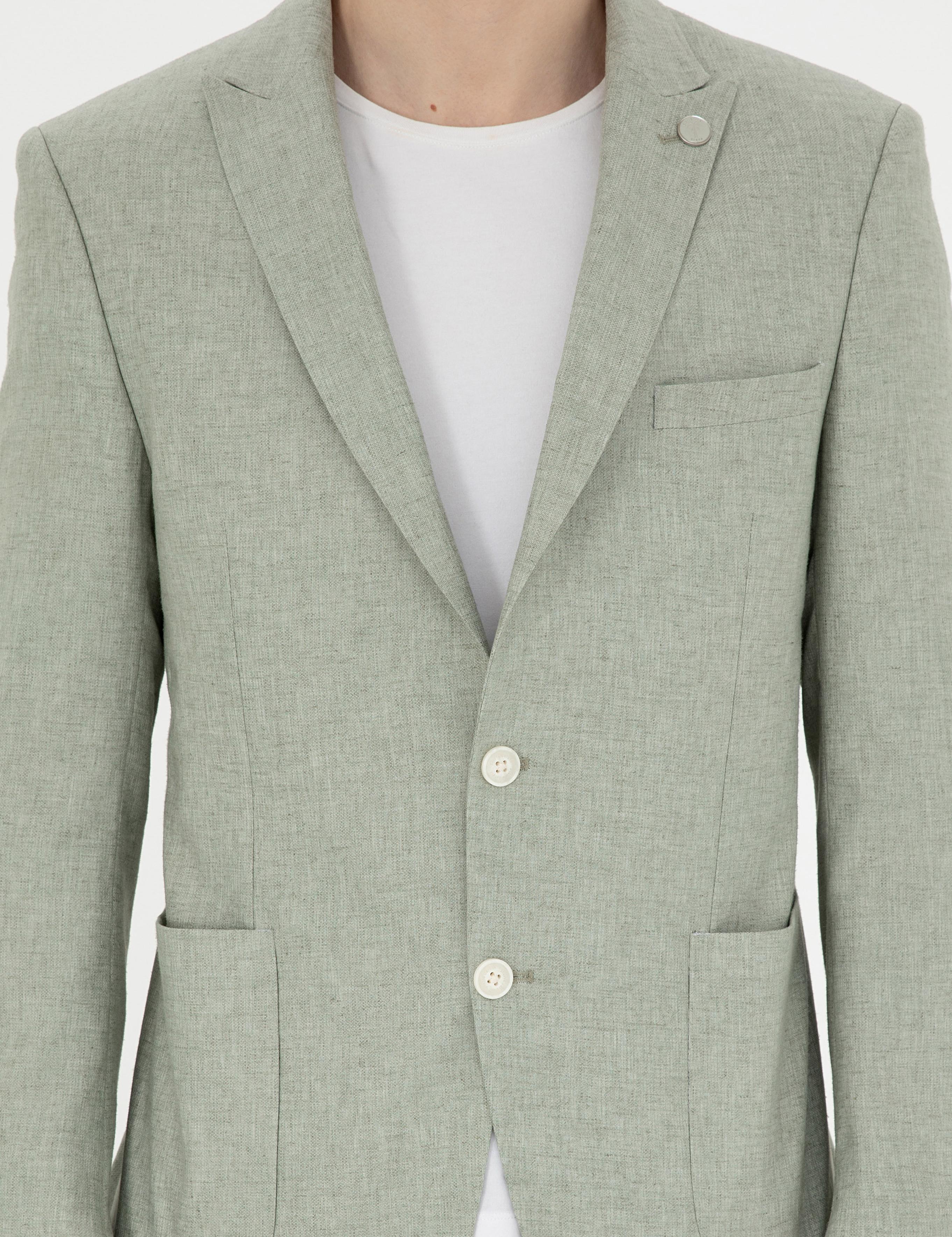 Açık Yeşil Ex. Slim Fit Ceket