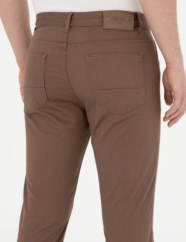 Kahverengi Slim Fit Kanvas Pantolon