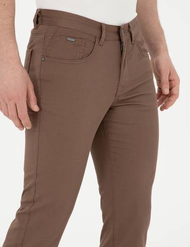 Kahverengi Slim Fit Kanvas Pantolon