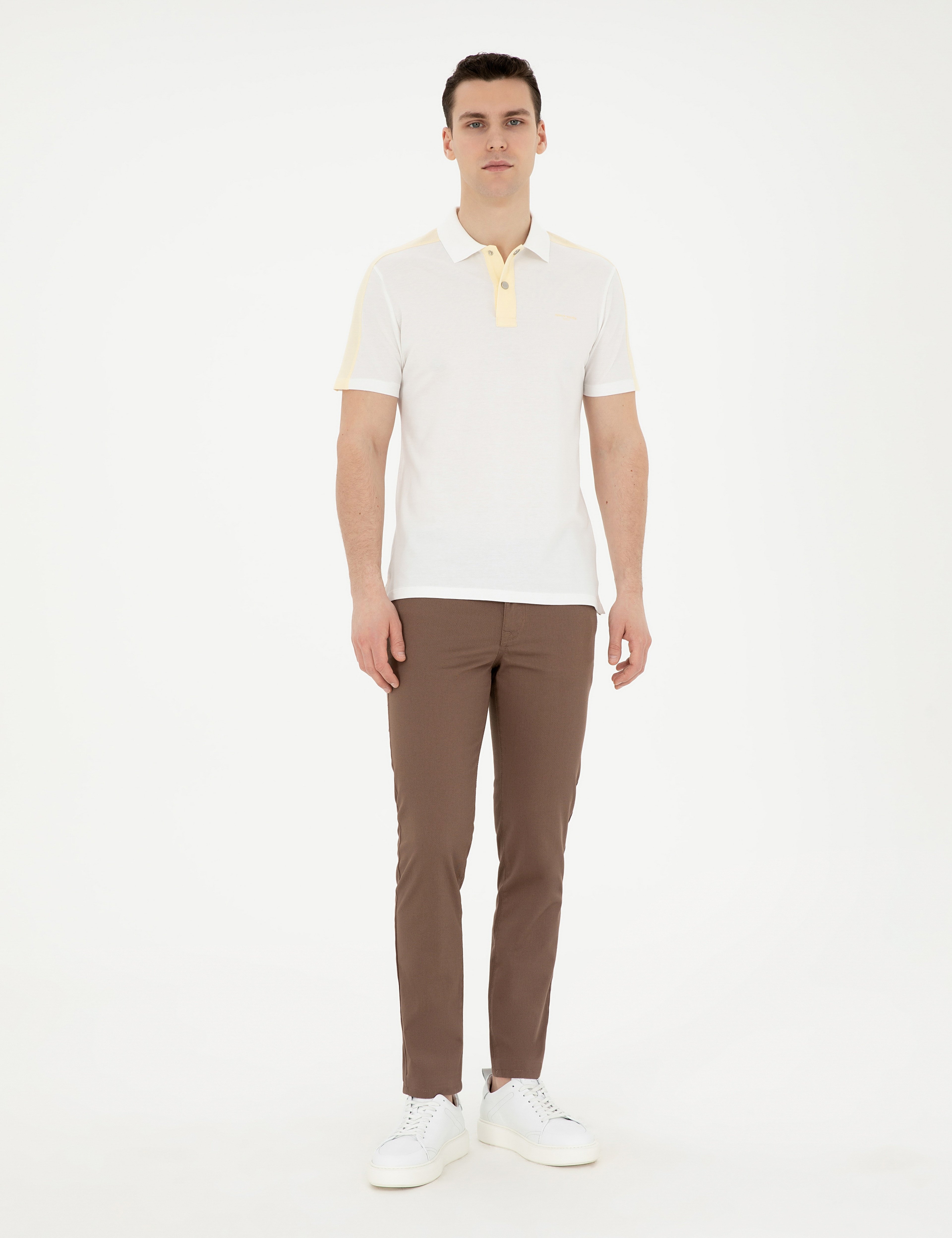 Kahverengi Slim Fit Kanvas Pantolon - Image 1