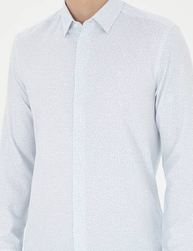 Açık Mavi Slim Fit Uzun Kollu Gömlek