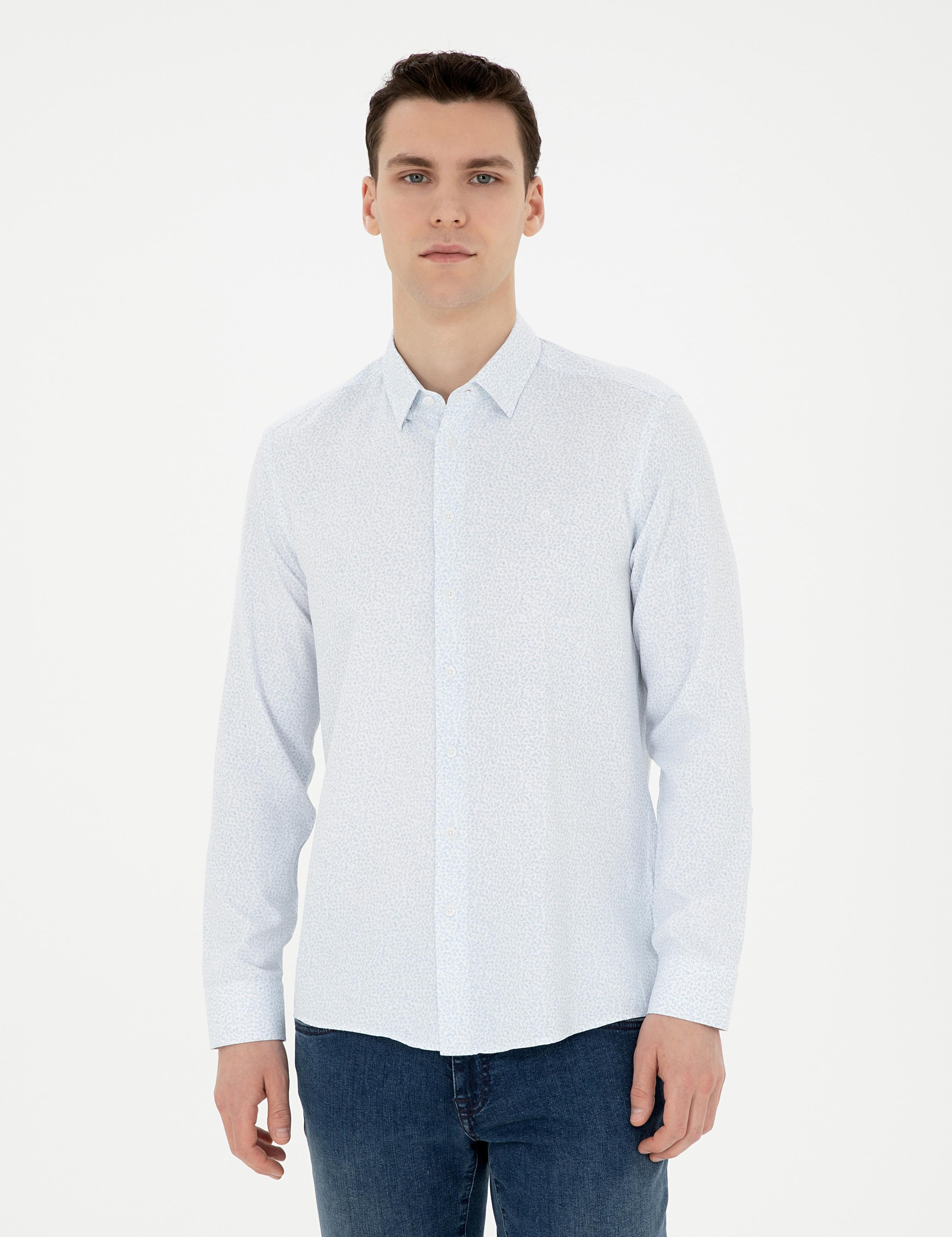 Açık Mavi Slim Fit Uzun Kollu Gömlek