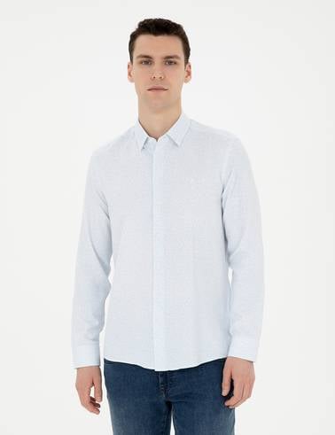 Açık Mavi Slim Fit Uzun Kollu Gömlek
