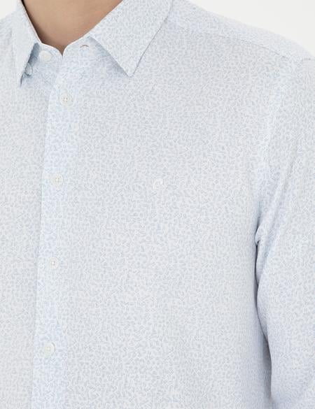 Açık Mavi Slim Fit Uzun Kollu Gömlek - 50283503023