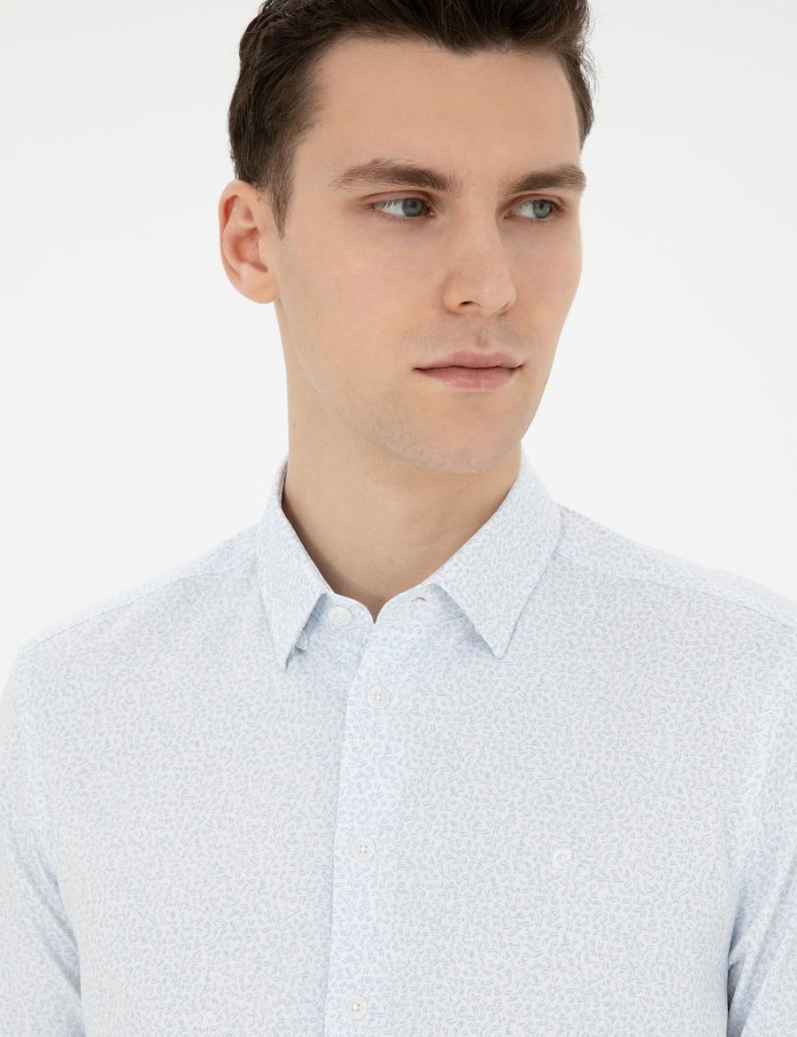 Açık Mavi Slim Fit Uzun Kollu Gömlek