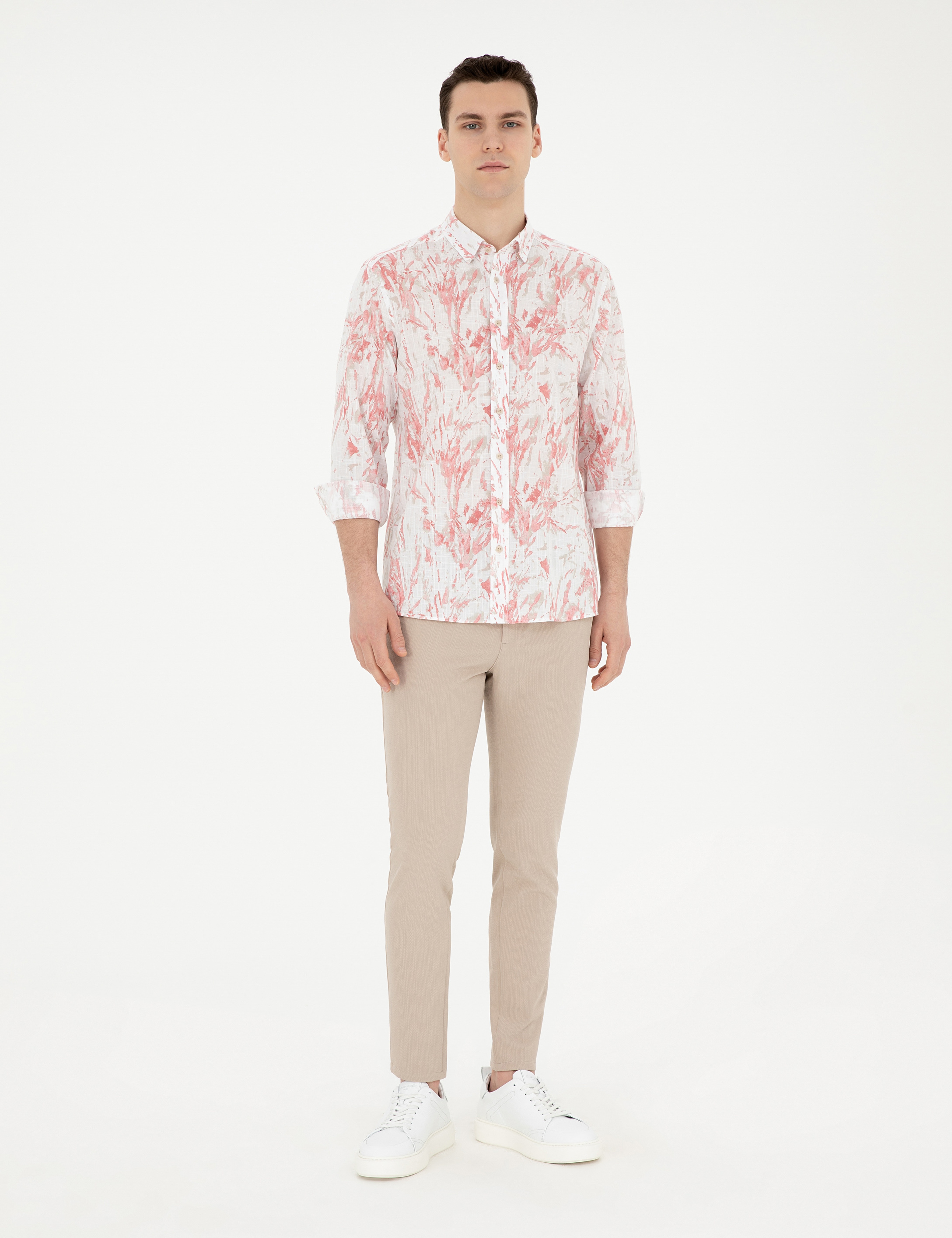 Pembe Regular Fit Uzun Kollu Gömlek - Image 4