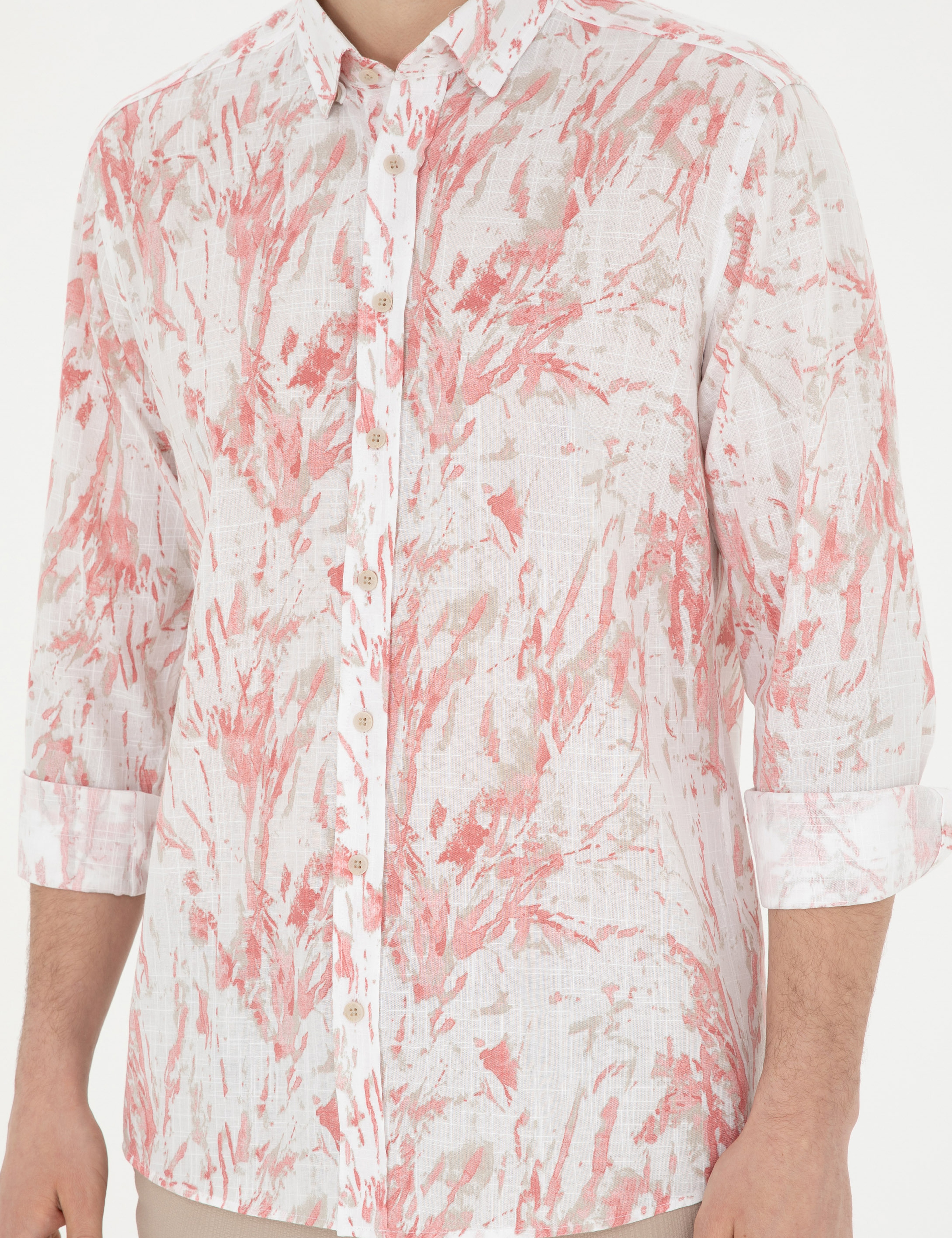 Pembe Regular Fit Uzun Kollu Gömlek - Image 6
