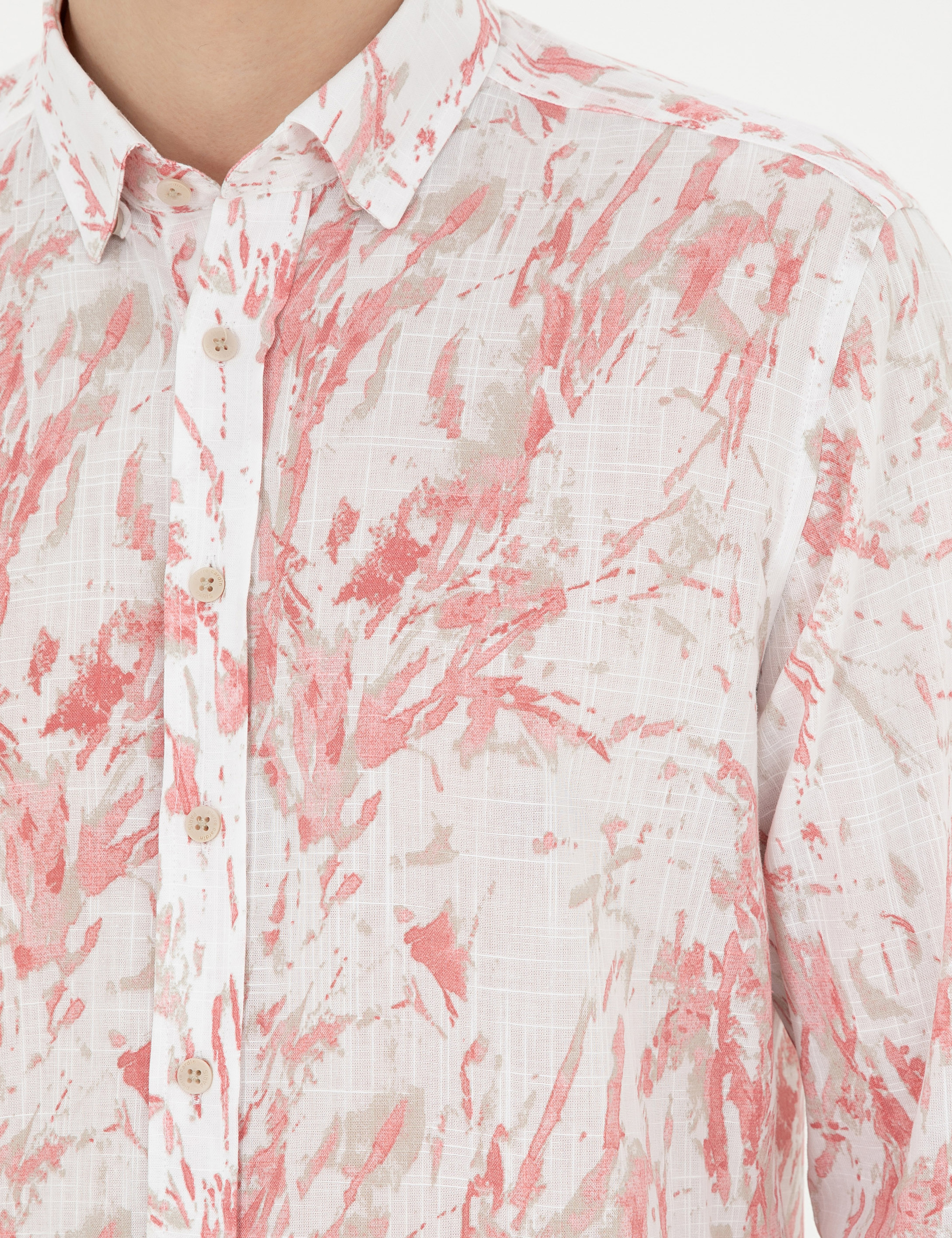 Pembe Regular Fit Uzun Kollu Gömlek - Image 7