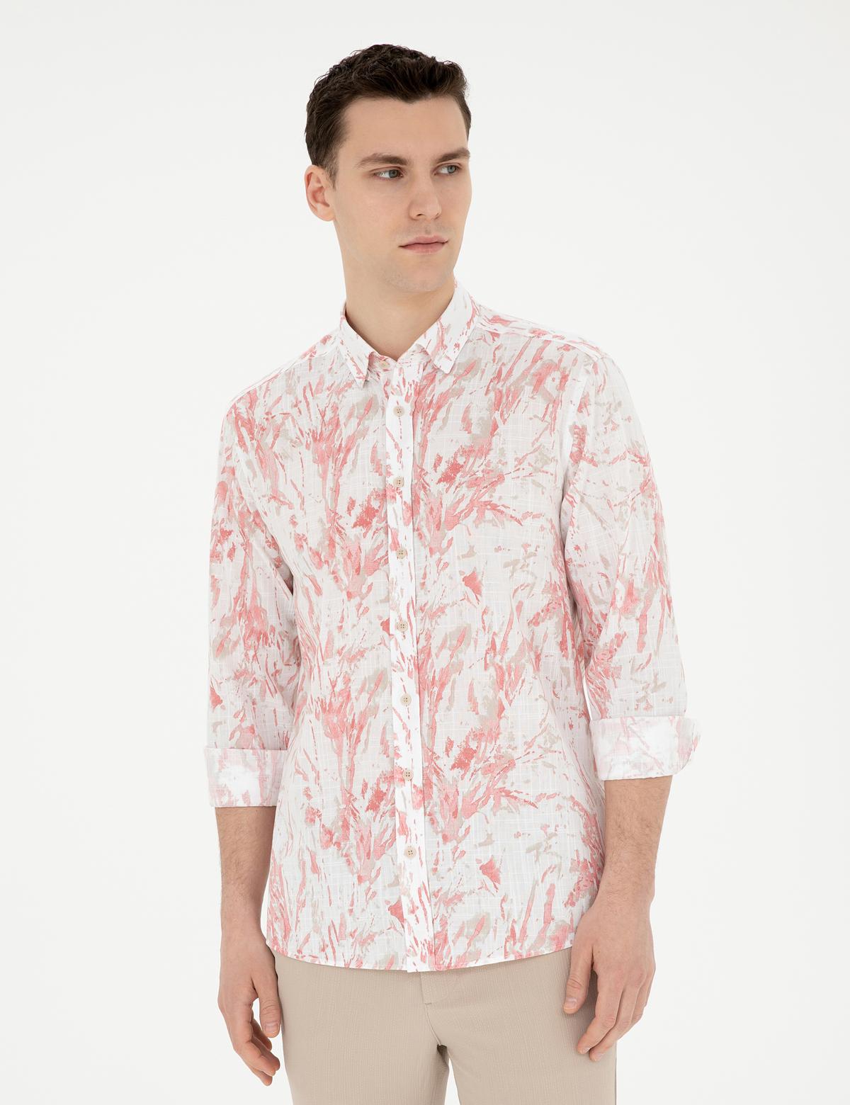 Pembe Regular Fit Uzun Kollu Gömlek