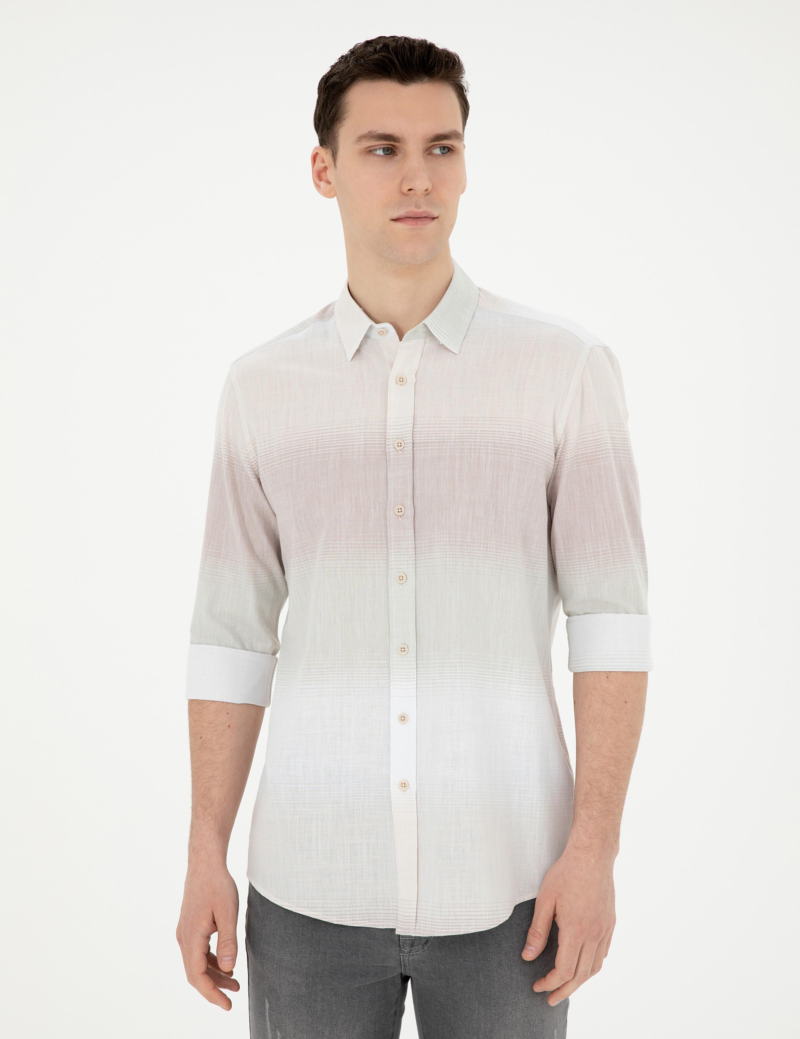 Yeşil Regular Fit Uzun Kollu Gömlek