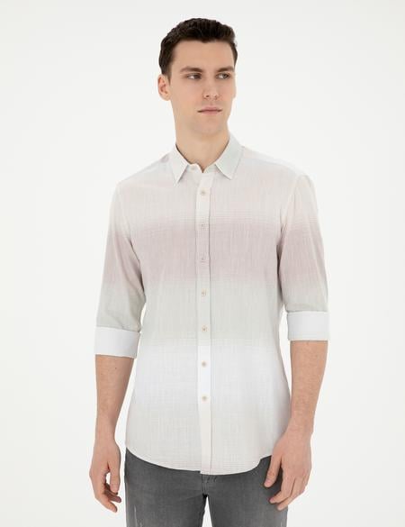 Yeşil Regular Fit Uzun Kollu Gömlek - 50283490009