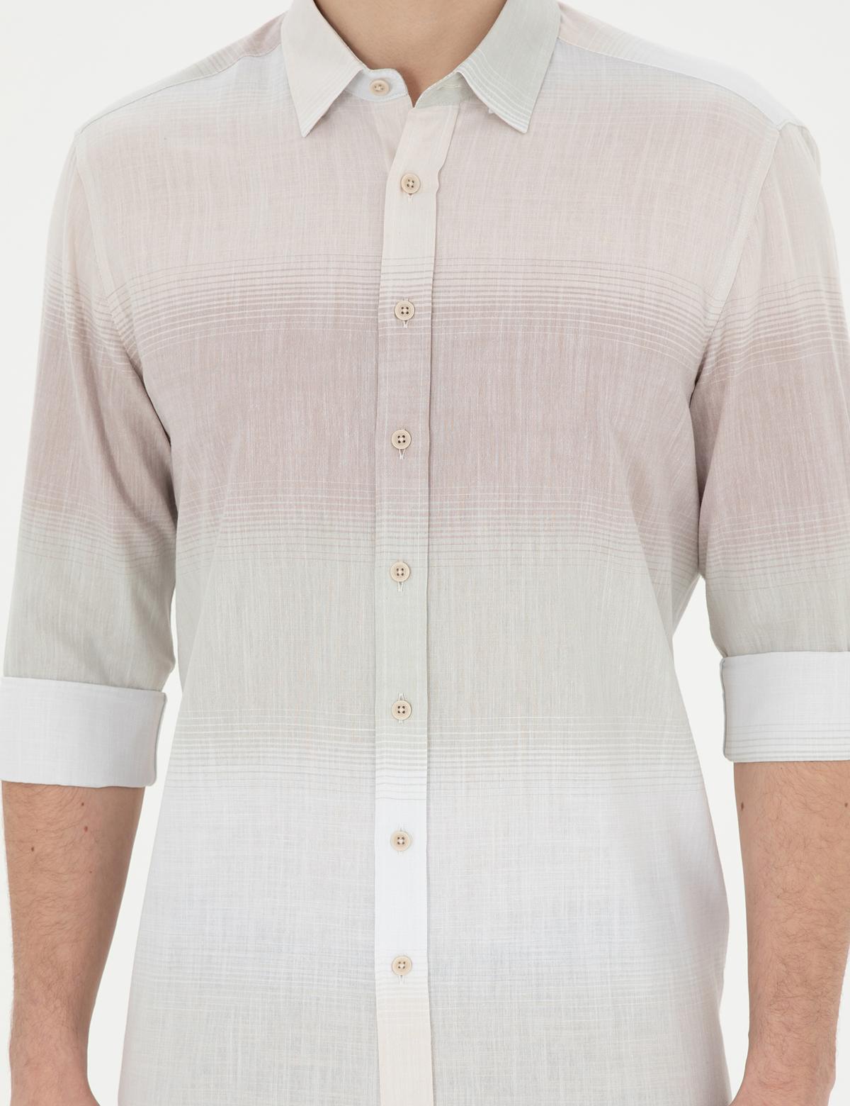 Yeşil Regular Fit Uzun Kollu Gömlek - 50283490009