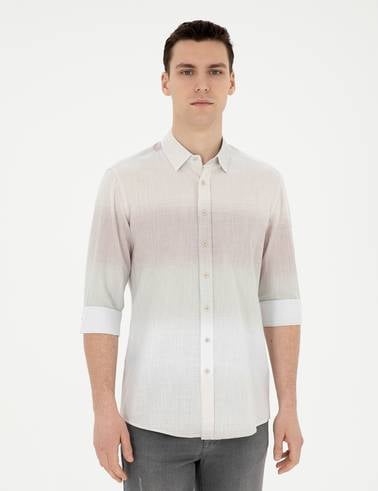 Yeşil Regular Fit Uzun Kollu Gömlek
