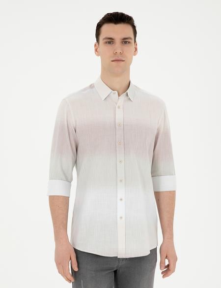 Yeşil Regular Fit Uzun Kollu Gömlek - 50283490009