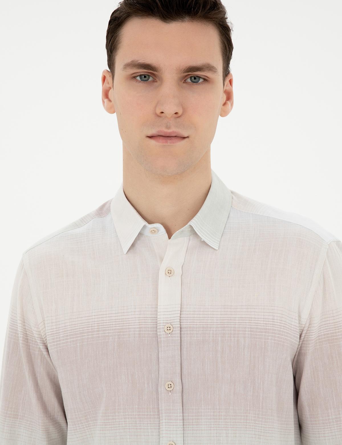 Yeşil Regular Fit Uzun Kollu Gömlek - 50283490009