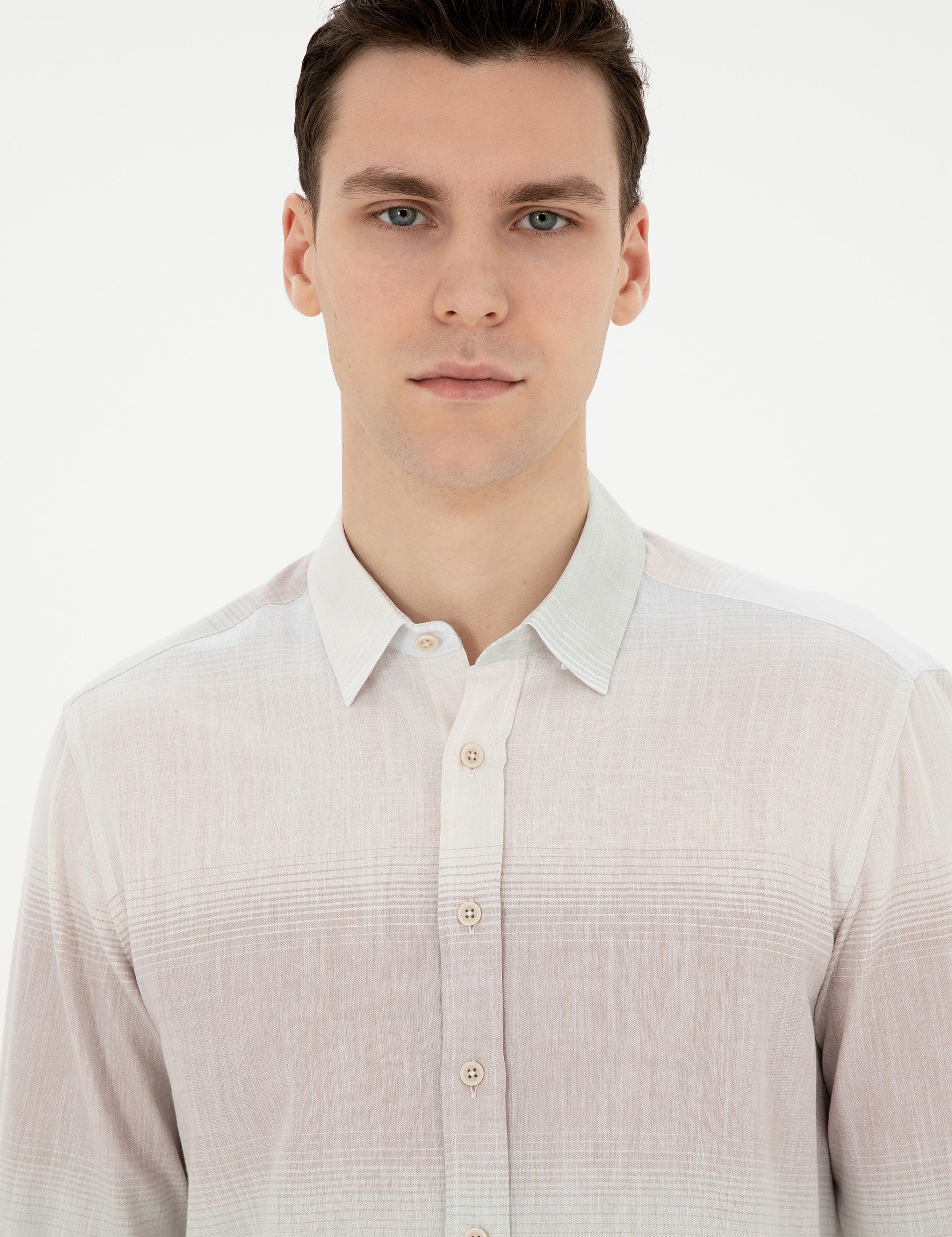 Yeşil Regular Fit Uzun Kollu Gömlek