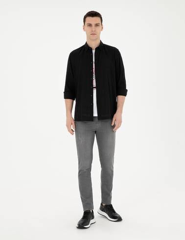 Siyah Regular Fit Uzun Kollu Gömlek