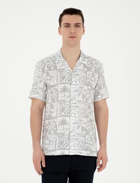 Gri Comfort Fit Kısa Kollu Gömlek - 50284410023