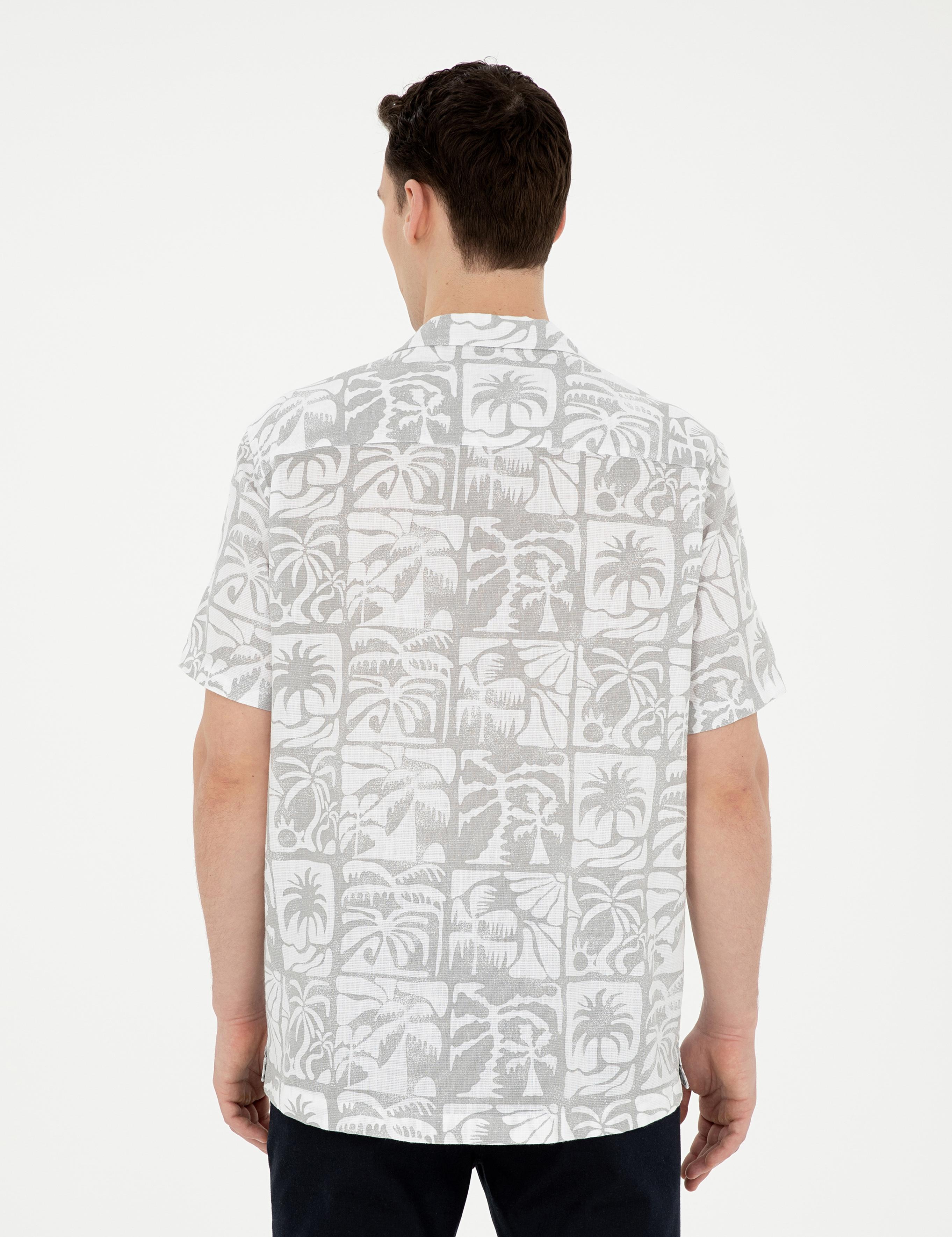 Gri Comfort Fit Kısa Kollu Gömlek