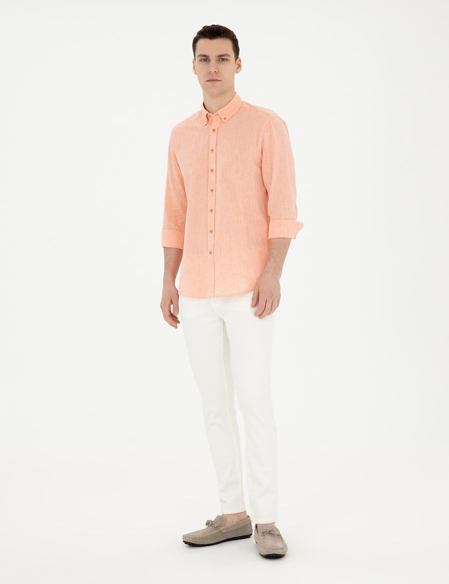 Ekru Slim Fit Jean Pantolon