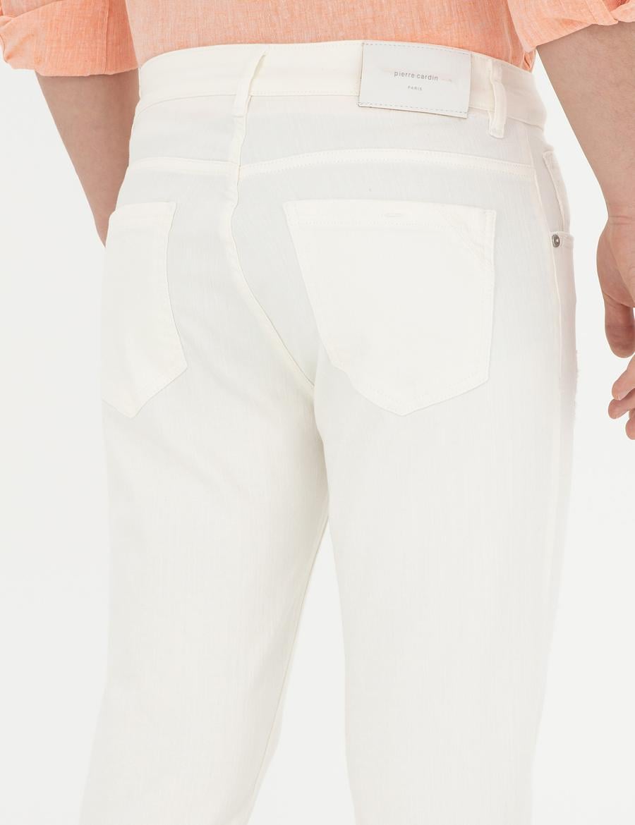 Ekru Slim Fit Jean Pantolon