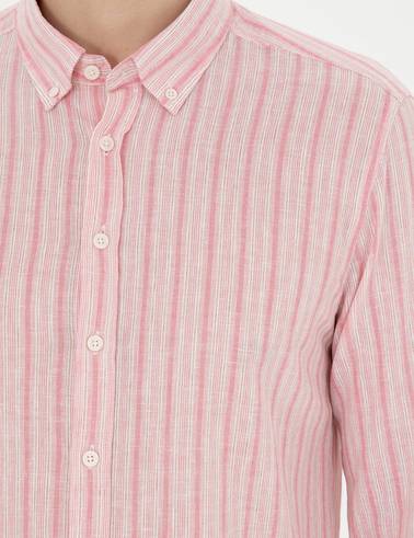 Pembe Slim Fit Uzun Kollu Gömlek
