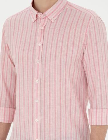 Pembe Slim Fit Uzun Kollu Gömlek