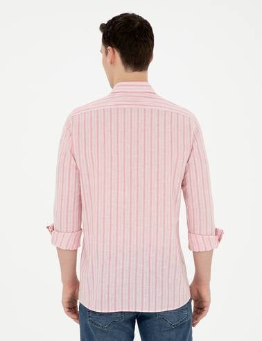 Pembe Slim Fit Uzun Kollu Gömlek