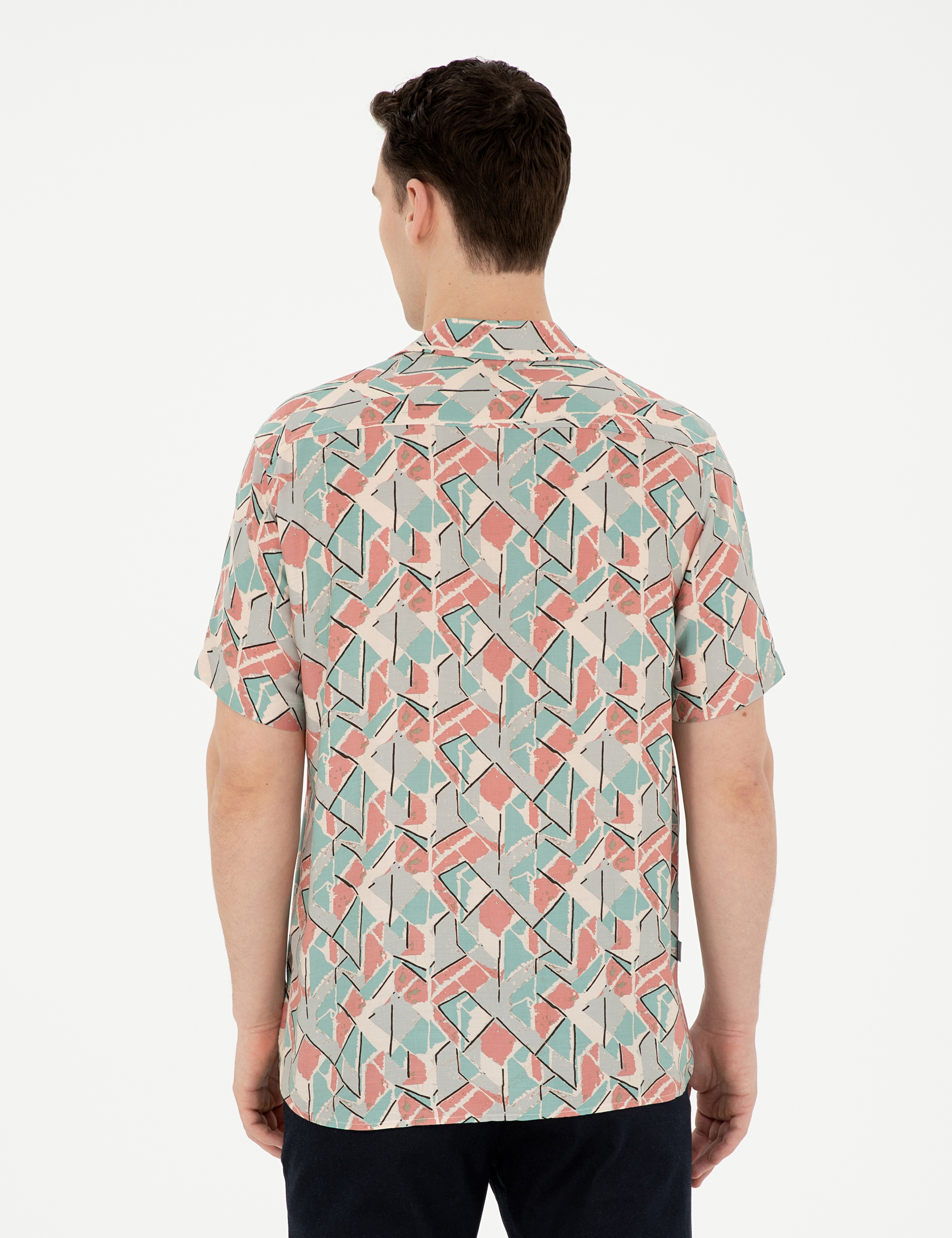 Pembe Comfort Fit Kısa Kollu Gömlek - Image 5