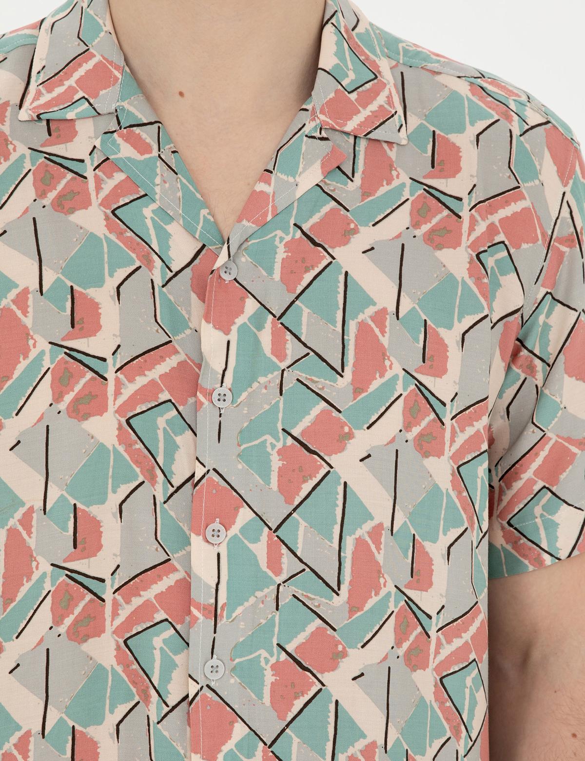 Pembe Comfort Fit Kısa Kollu Gömlek - 50283485038