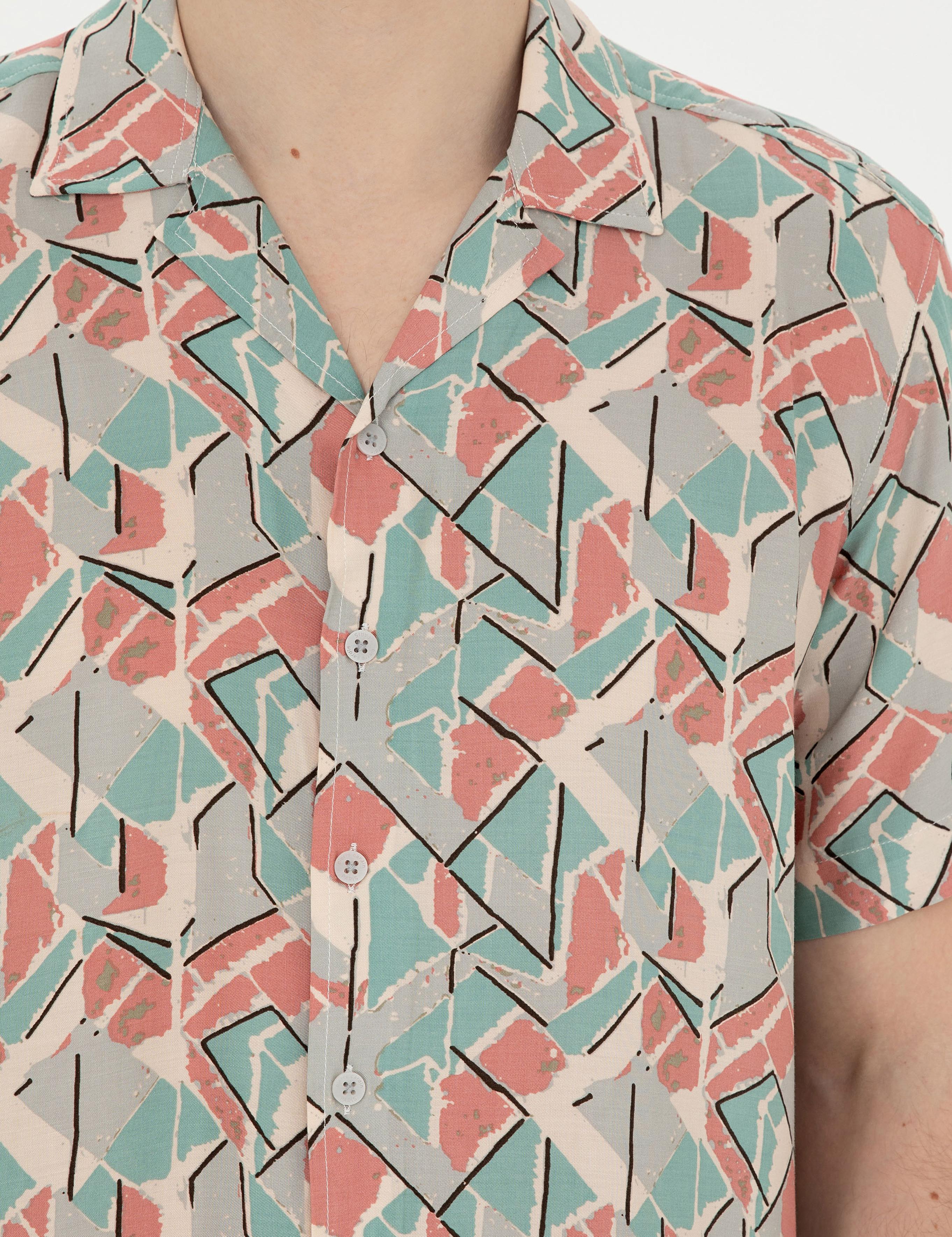 Pembe Comfort Fit Kısa Kollu Gömlek