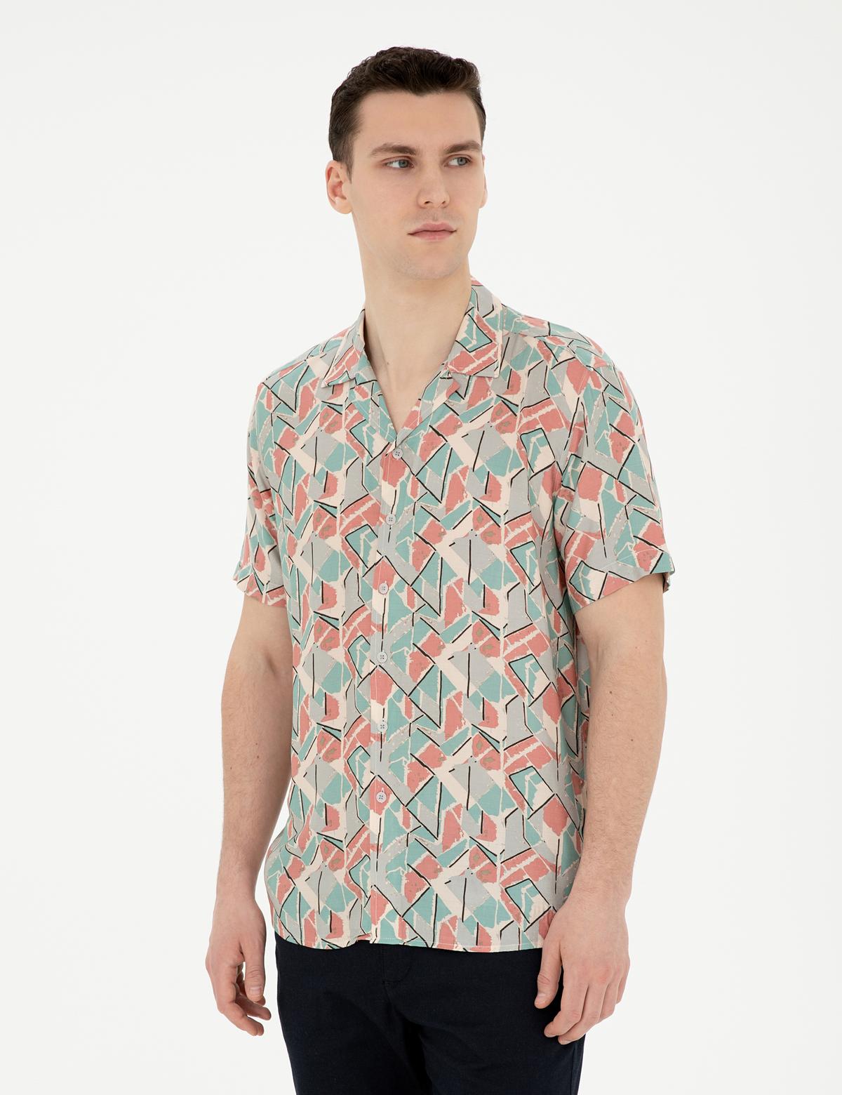 Pembe Comfort Fit Kısa Kollu Gömlek