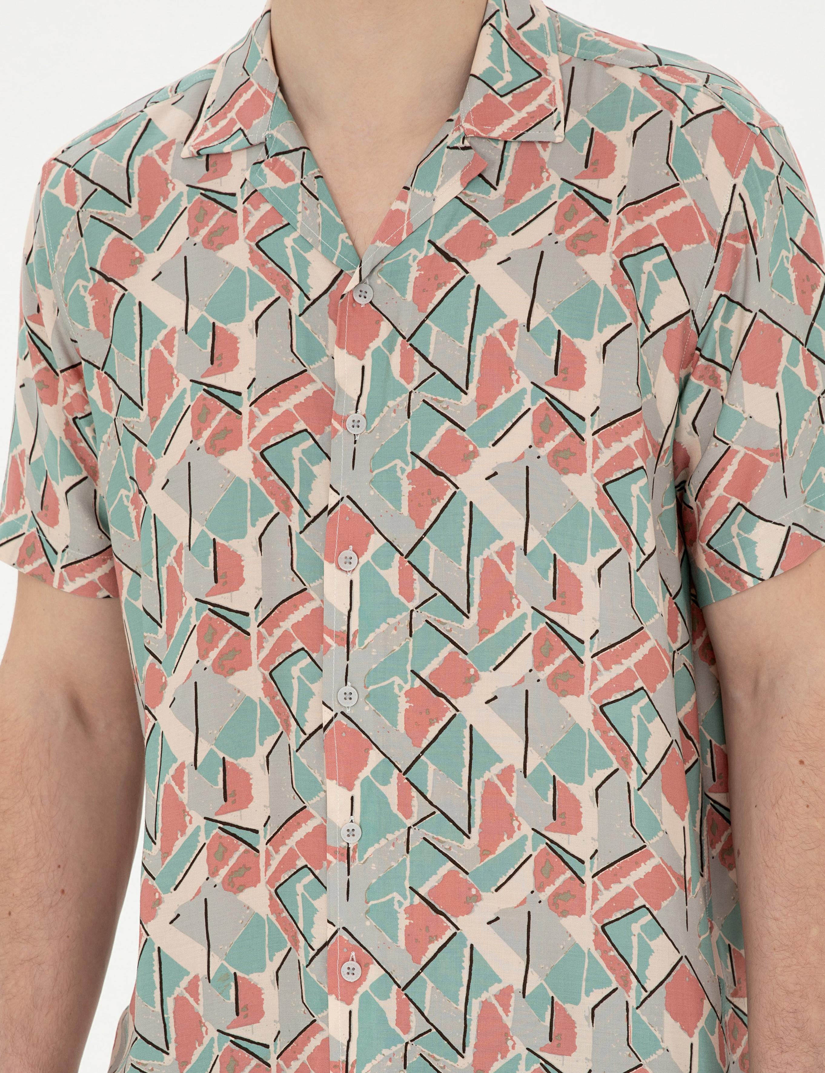 Pembe Comfort Fit Kısa Kollu Gömlek