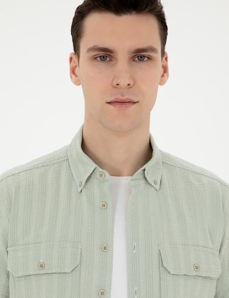 Yeşil Regular Fit Kısa Kollu Gömlek - 50283502019