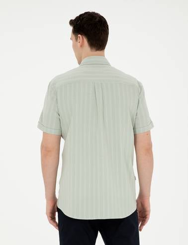 Yeşil Regular Fit Kısa Kollu Gömlek